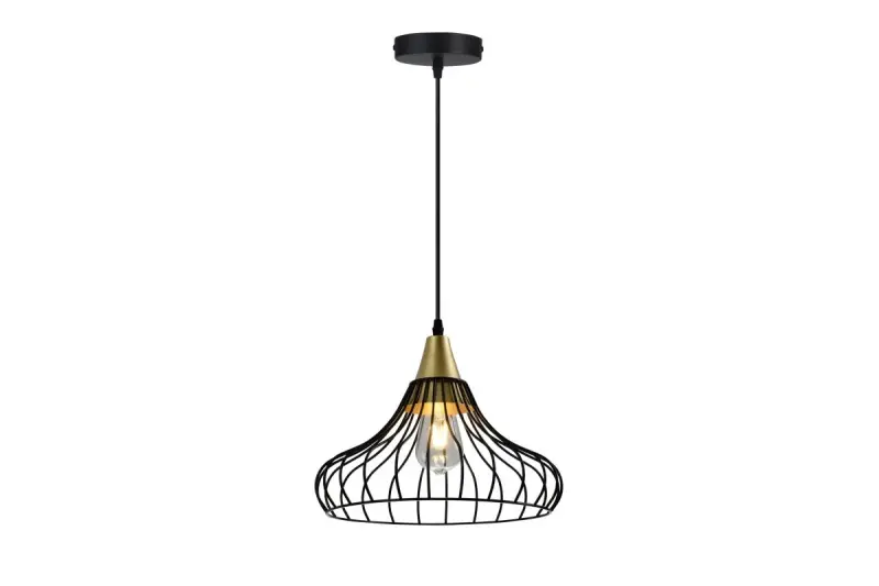 Decor Lotte black vintage conical wire pendant lamp 2622