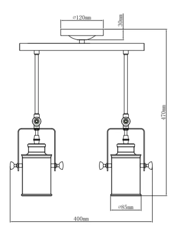 Decor Demir black pendant lamp with 2 light sources 3994