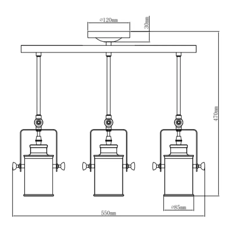 Decor Demir black pendant lamp with 3 light sources 4014