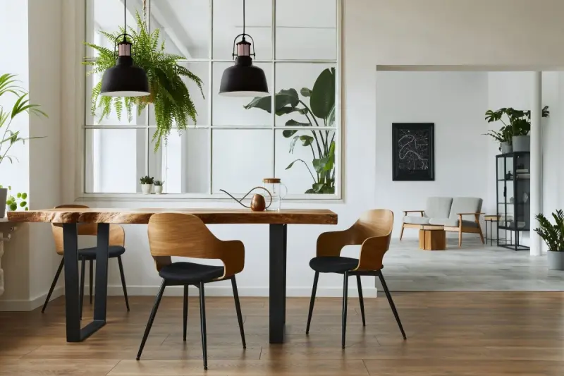 Decor Noor elegant black pendant lamp with copper element 2691