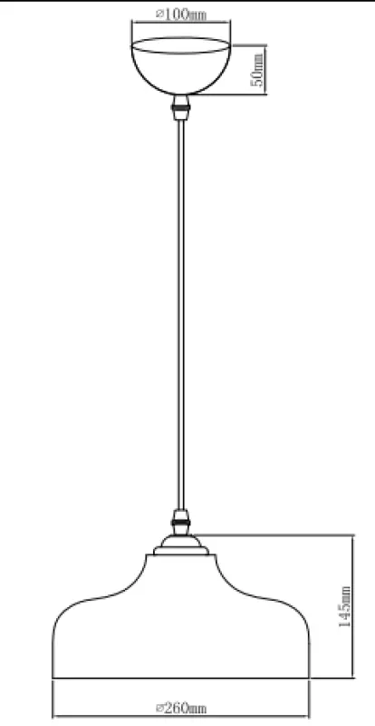 Decor Marite classic pendant lamp black gold tinted glass, diameter 26 cm 7085