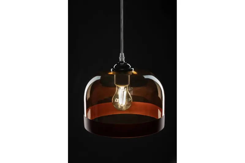 Decor Lati cylindrical amber pendant lamp glass, diameter 23.5 cm 7146