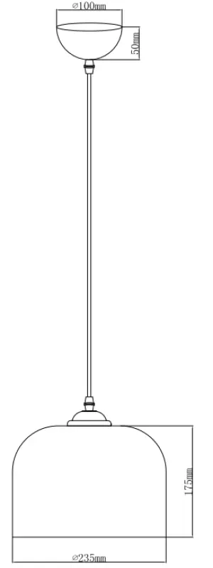 Decor Lati cylindrical amber pendant lamp glass, diameter 23.5 cm 7146