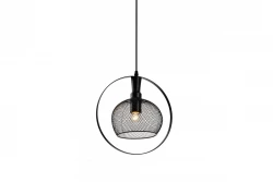 Decor Xalis pendant lamp black wire shade with metal rim, diameter 19.5 cm 7214