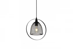 Decor Xalis pendant lamp black wire shade with metal rim, diameter 18.5 cm 7320