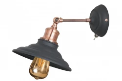 Decor Loret adjustable wall lamp with switch, black, 20 cm diameter 7901