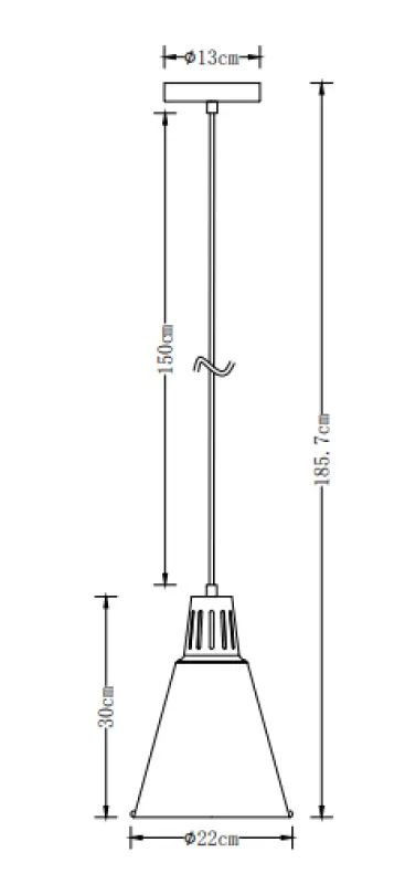 Decor Gianni stylish black copper pendant lamp 22 cm diameter 9974