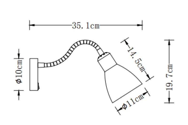 Decor Etore beige wall lamp with metal arm 11 cm diameter 1907