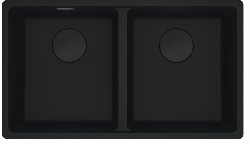 Franke Maris MRG 120-35-35 Fragranite black edition matte black double undermount sink