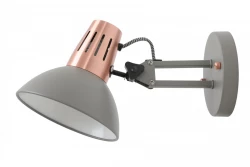 Decor Artemia elegant grey wall lamp with metal arm, 16.5 cm diameter 2164