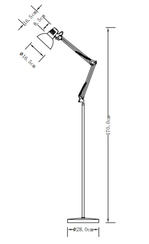 Decor Artemia white floor lamp long metal arm diameter 16,5 cm 2409