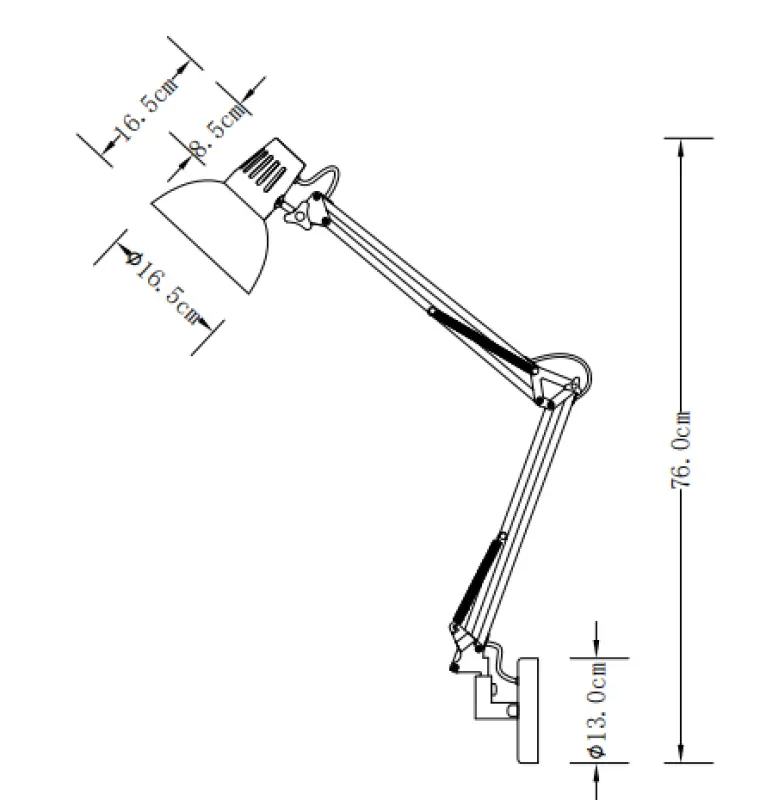 Decor Artemia grey wall lamp with metal arm and white interior diameter 16.5 cm 2157