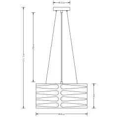 Decor Marisa black pendant lamp with decorative gaps, max. 3 light sources, diameter 40 cm 2584