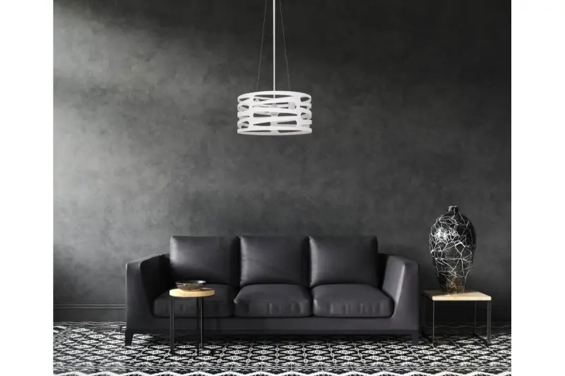 Decor Marisa white pendant lamp with decorative gaps, max. 3 light sources, diameter 40 cm 2782