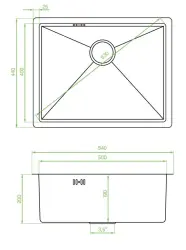 Aquadesign Sinks golden stainless steel sink gold colour PVD gold 50x40 undermount flush-mounted and inset 1208957698