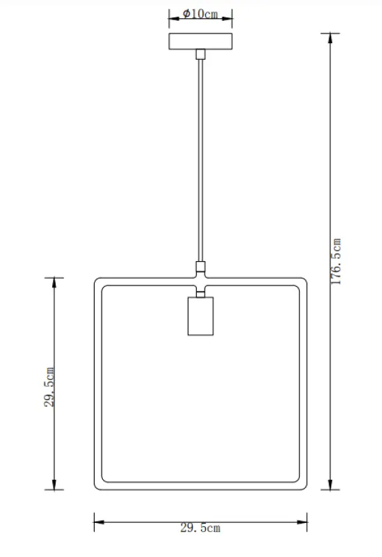 Decor Lija grey single pendant lamp square 2836