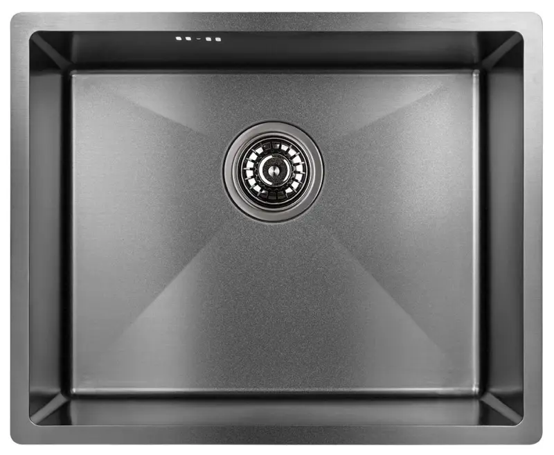 Aquadesign Sinks gun metal stainless steel sink anthracite colour PVD 50x40 undermount flush-mounted and inset 1208957702