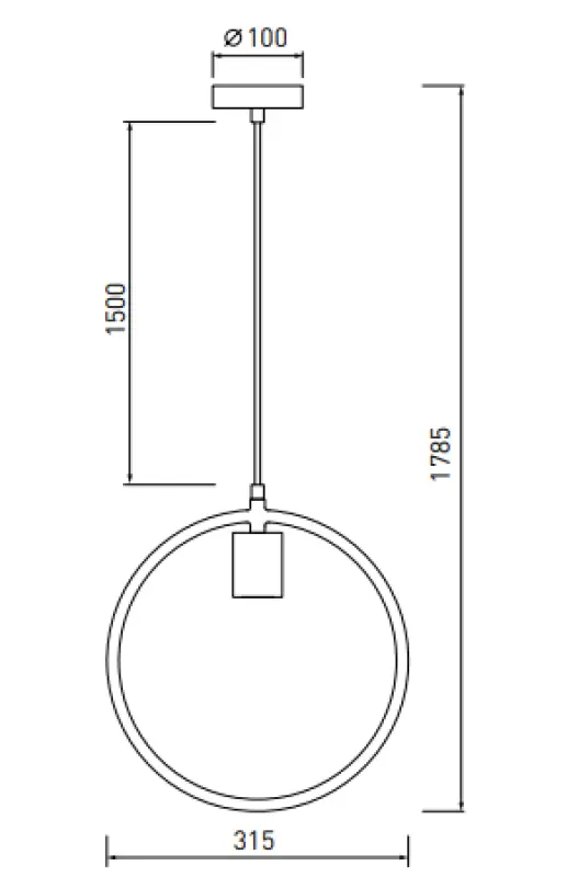 Decor Fija grey round single pendant lamp 2935