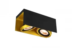 Decor Verso black gold ceiling light with adjustable head 2 bulbs 4212