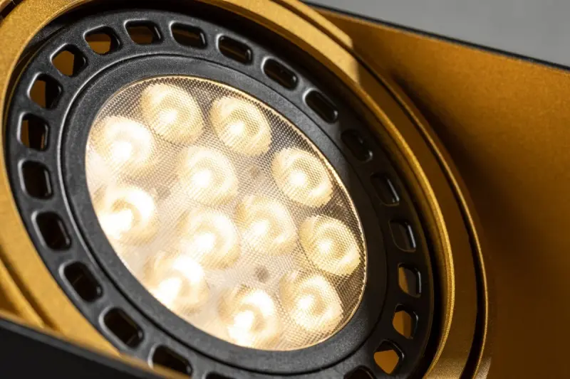 Decor Verso black gold ceiling light with adjustable head 2 bulbs 4212