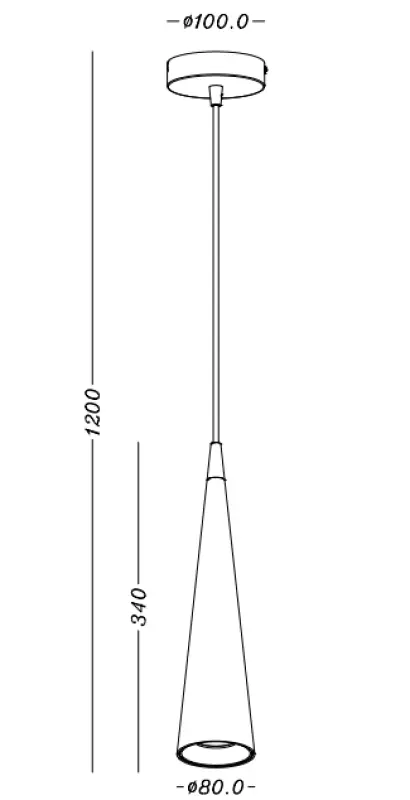 Decor Evi conical white aluminum pendant lamp 4397