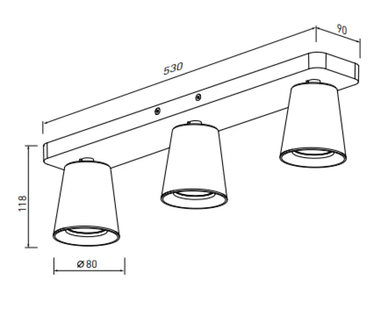 Decor Elli modern black ceiling lamp with 3 light sources 4588