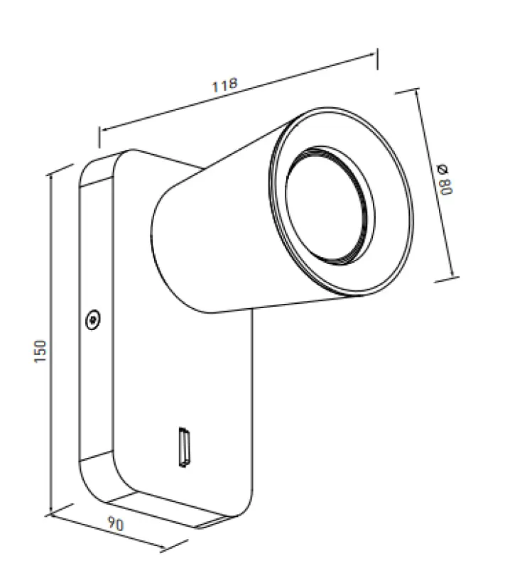 Decor Elli modern white wall lamp with switch and 1 light source 4434
