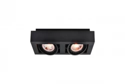 Decor Loid functional rectangular black ceiling lamp with 2 bulbs 4700