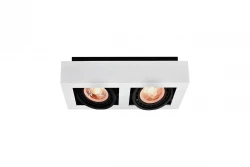 Decor Loid functional rectangular white ceiling lamp with 2 bulbs 4663