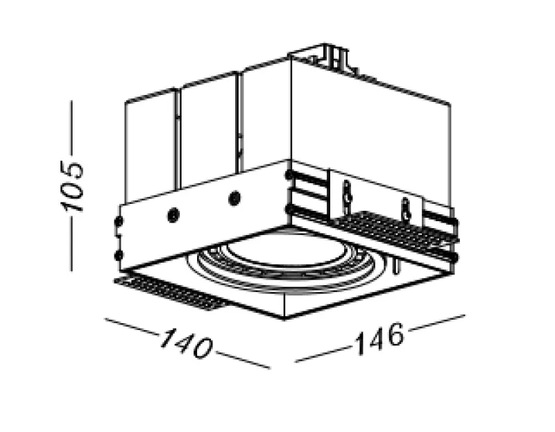 Decor Milo black frameless downlight ceiling lamp with 1 bulb 4731