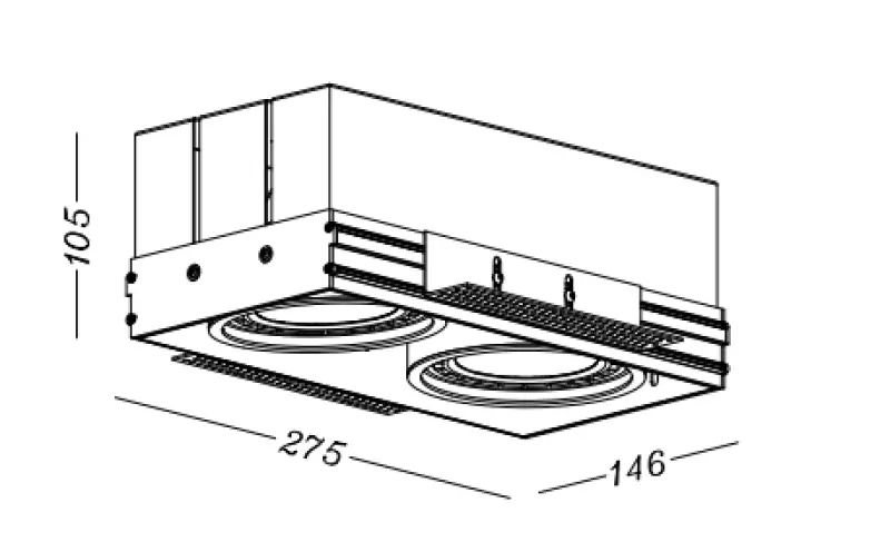 Decor Milo black frameless downlight ceiling lamp with 2 bulbs 4755