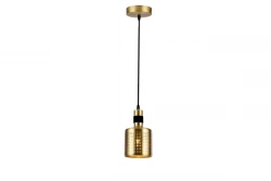 Decor Bellis black gold cylindrical pendant lamp with 1 light source 4666