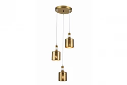 Decor Bellis white gold cylindrical pendant lamp with 3 light sources 4611