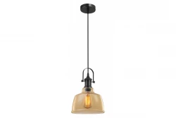 Decor Muscari II pendant lamp amber with metallic finish and black lamp holder 3732