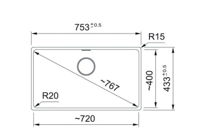 Franke Maris MRG 110-72 Fragranite Stone Grey Undermount Sink