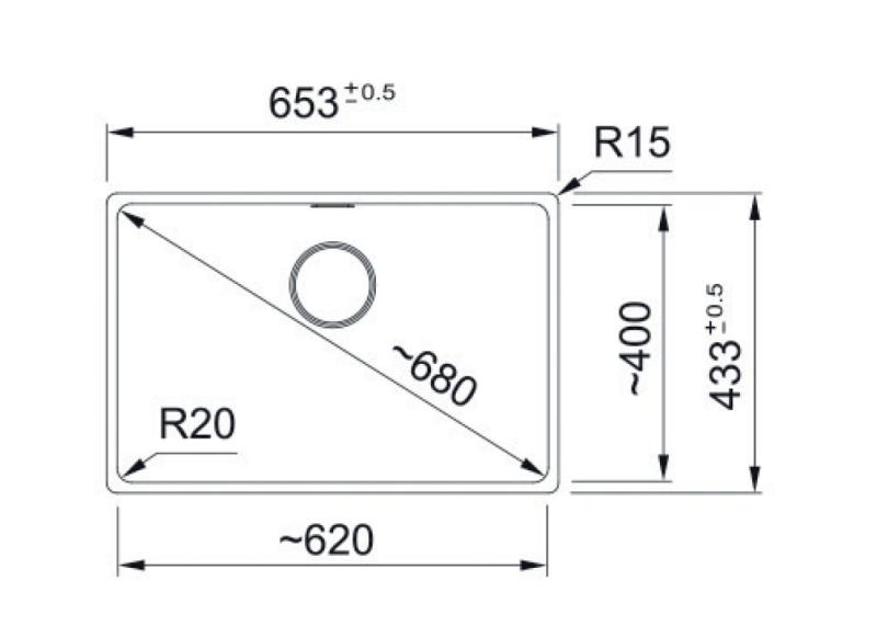 Franke Maris MRG 110-62 Fragranite Oyster Undermount Sink