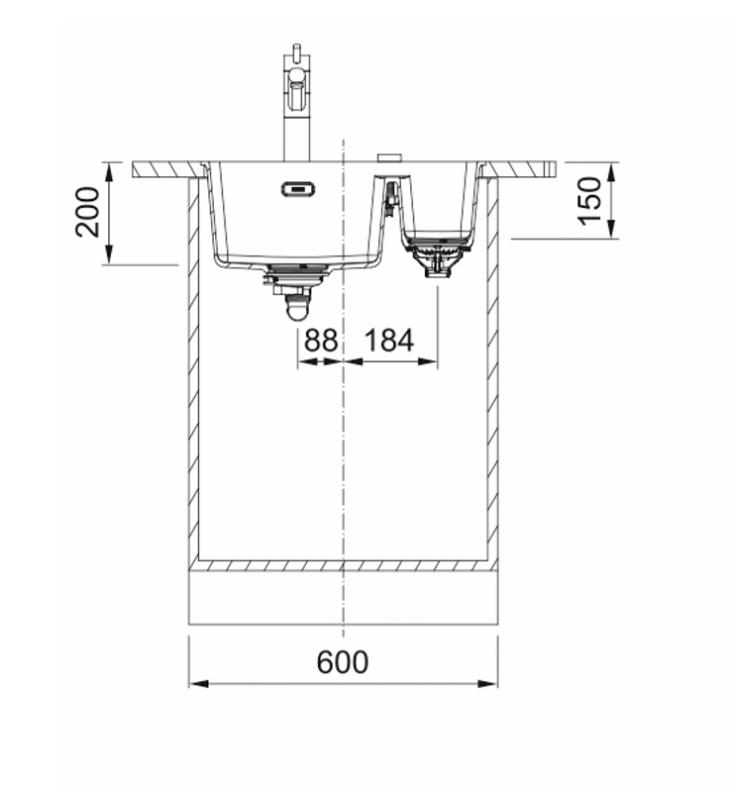 Franke Maris MRG 160-34-15 Fragranite Matt Black Sink, Left Basin Undermount