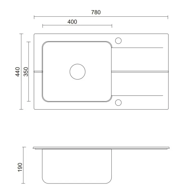 Quadri Fusion inset stainless steel sink with onyx granite drainer 78x44 reversible 1208957871