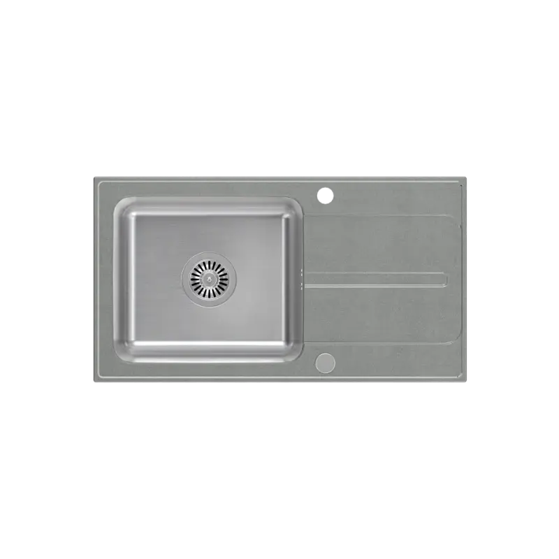 Quadri Fusion inset stainless steel sink with silver granite drainer 78x43 reversible 1208957880