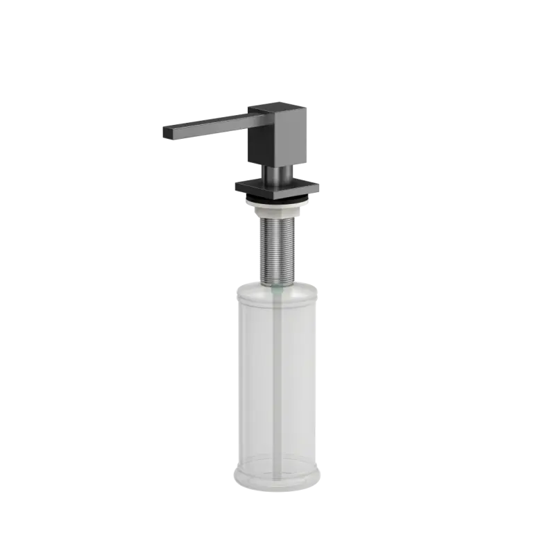 Quadri Tenby square Built-in Soap dispenser PVD gun metal refillable from the top  1208957892