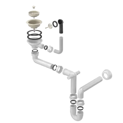 Quadri drain set sink with 1-bowl siphon color river sand 1208957901
