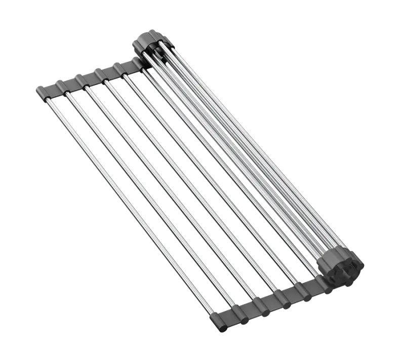 Quadri Durham white granite built-in sink 595x500 with soap dispenser, cutting board, roll mat, insert sink, and roll mat 1208957903