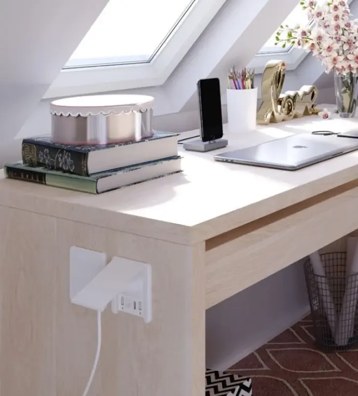 Indux Flip Power Socket 1x pen earthing socket with 2xUSB A, 1xRJ45 and 1xHDMI white 1208957916