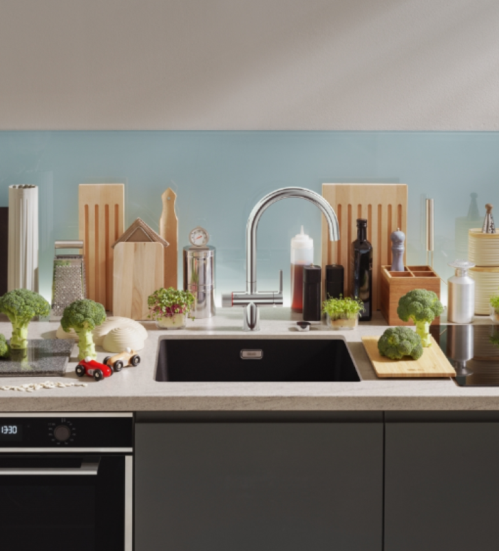 Franke Maris water hub 4L boiler 3-in-1 with Twist mechanical boiling water tap chrome 160.0705.687