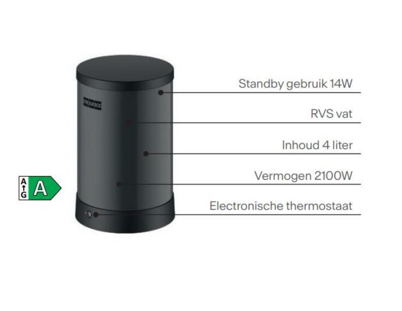 Franke Maris water hub 4L boiler 3-in-1 with Touch electronic boiling water tap stainless steel with water hub bypass 1208957944