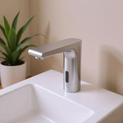 Aquadesign Sensor basin tap with water mixing valve battery operated or mains powered chrome 1208958163
