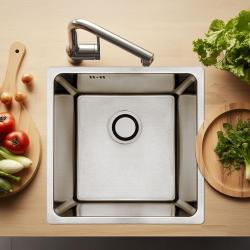 Aquadesign R25 steel top-mounted, undermount and flush-mounted sink stainless steel 40x40cm 1208958206