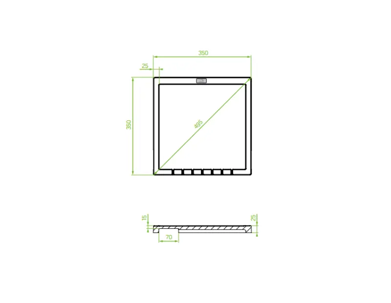 Aquadesign Unix multifunction granite drainer 35x35cm beige 1208958210