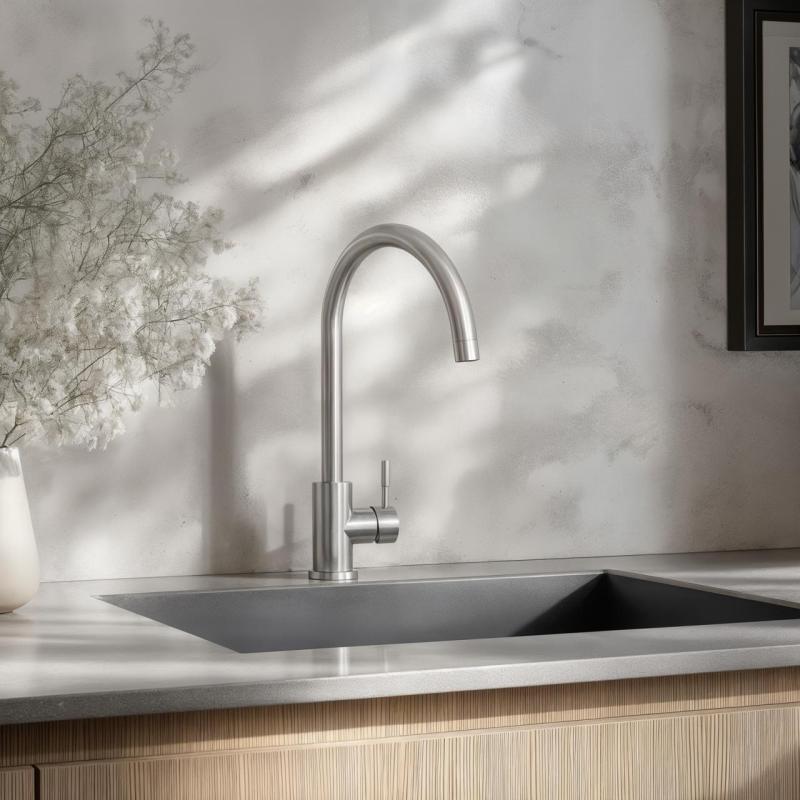 Ausmann Inox Square kitchen faucet swivel spout full stainless steel 1208958308