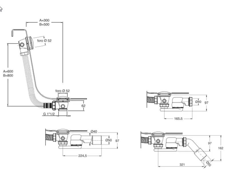 Water evolution bath overflow with push to open stainless steel 1208958392